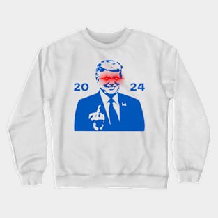 DARK TRUMP 2024 Dark Brandon Remix USA President (Blue Finger) Crewneck Sweatshirt